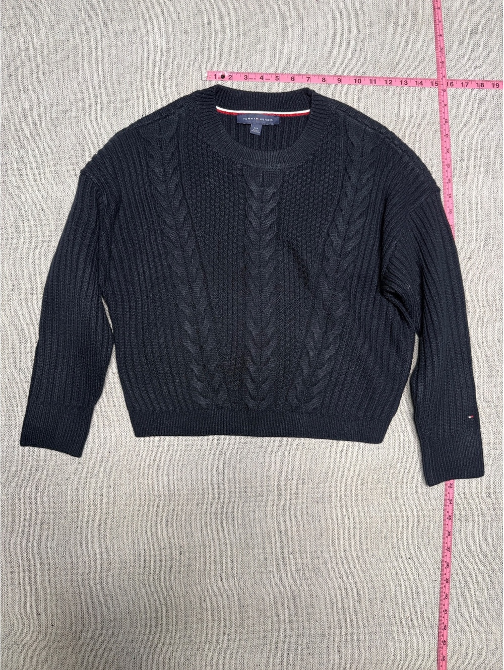 Tommy Hilfiger Black Cable Knit Sweater Size S